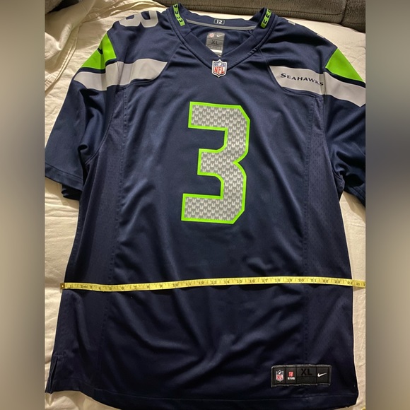 Seattle Seahawks Jersey Nike On Field Mens XL Blue #3 Russell Wilson NFL - Picture 6 of 9